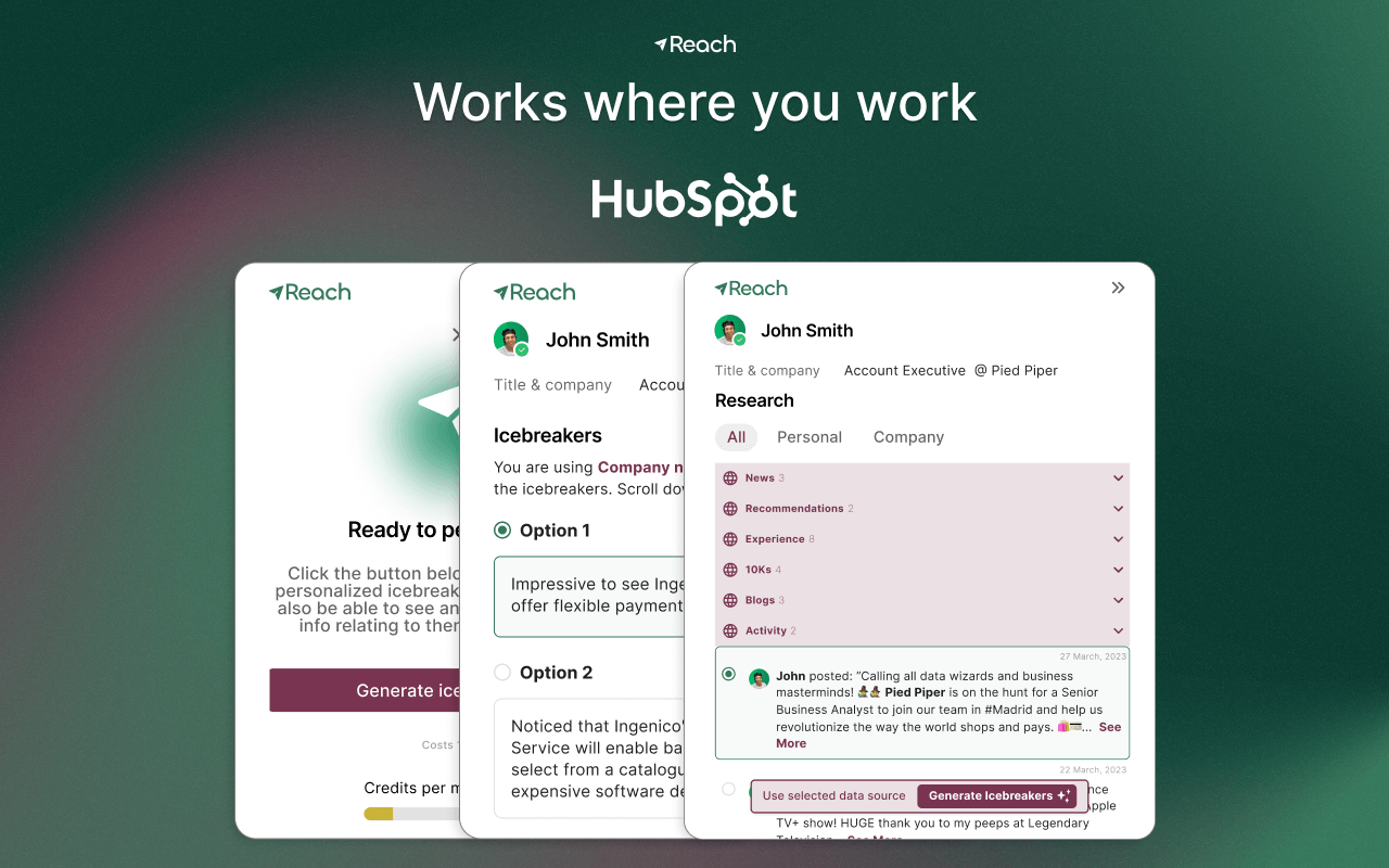 How to use the Reach Chrome Extension with HubSpot